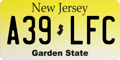 NJ license plate A39LFC