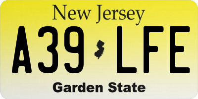 NJ license plate A39LFE