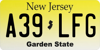 NJ license plate A39LFG