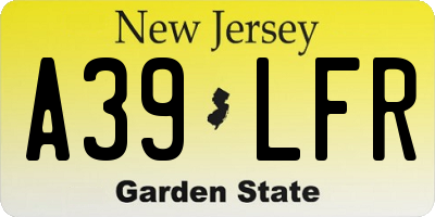 NJ license plate A39LFR