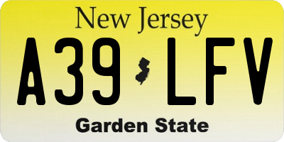 NJ license plate A39LFV