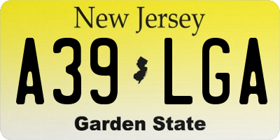 NJ license plate A39LGA