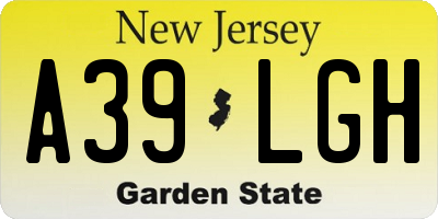 NJ license plate A39LGH