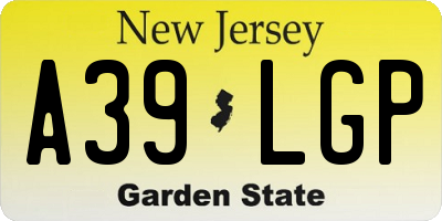 NJ license plate A39LGP