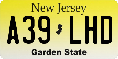 NJ license plate A39LHD