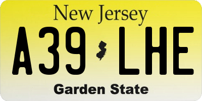 NJ license plate A39LHE