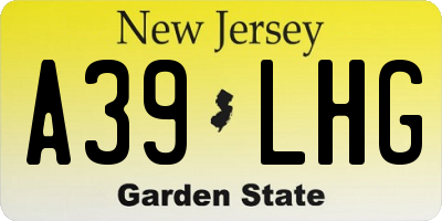 NJ license plate A39LHG
