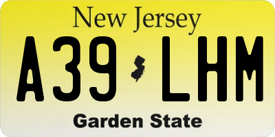 NJ license plate A39LHM