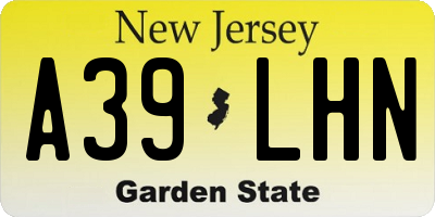 NJ license plate A39LHN