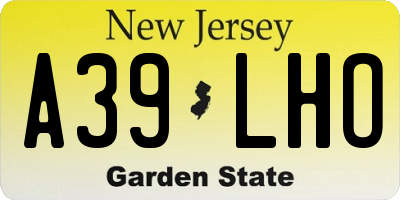 NJ license plate A39LHO