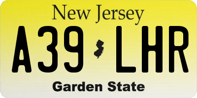 NJ license plate A39LHR