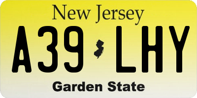 NJ license plate A39LHY