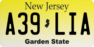NJ license plate A39LIA
