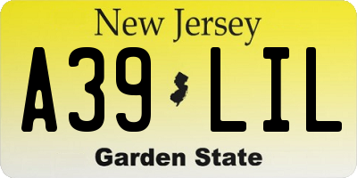 NJ license plate A39LIL