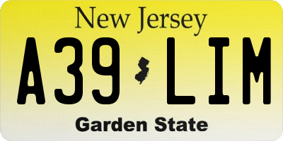 NJ license plate A39LIM
