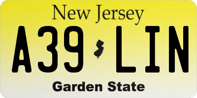 NJ license plate A39LIN