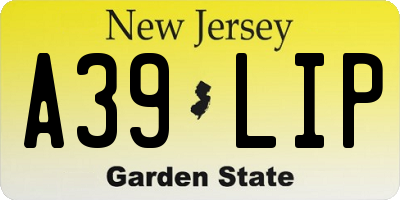 NJ license plate A39LIP