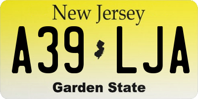 NJ license plate A39LJA
