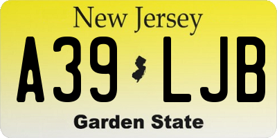 NJ license plate A39LJB