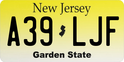 NJ license plate A39LJF