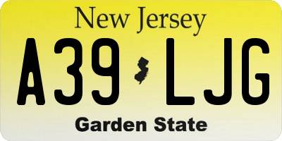 NJ license plate A39LJG