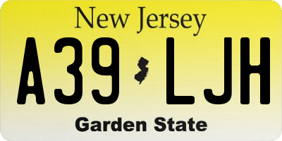 NJ license plate A39LJH