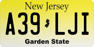 NJ license plate A39LJI