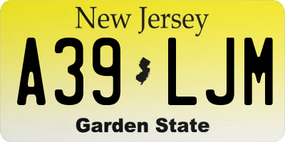 NJ license plate A39LJM