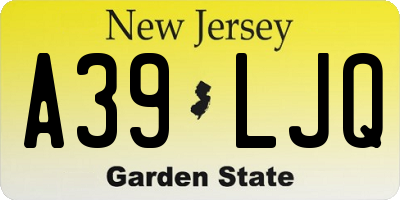 NJ license plate A39LJQ