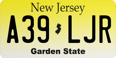 NJ license plate A39LJR