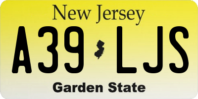 NJ license plate A39LJS