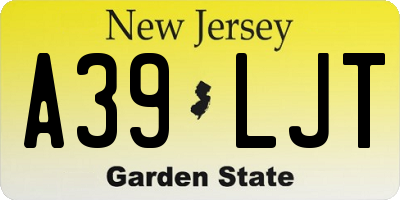 NJ license plate A39LJT