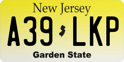 NJ license plate A39LKP