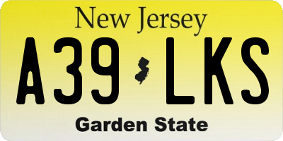 NJ license plate A39LKS