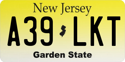 NJ license plate A39LKT