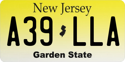 NJ license plate A39LLA