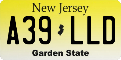 NJ license plate A39LLD