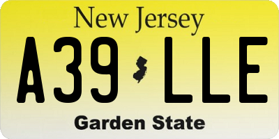 NJ license plate A39LLE