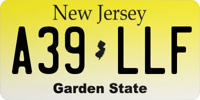 NJ license plate A39LLF