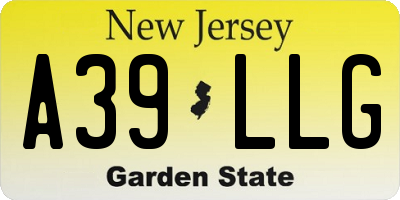 NJ license plate A39LLG