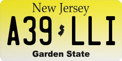 NJ license plate A39LLI