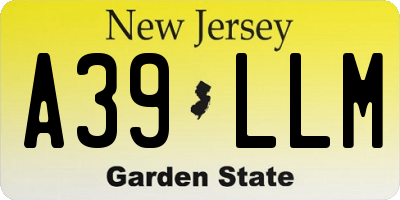 NJ license plate A39LLM