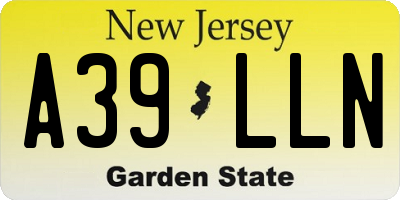 NJ license plate A39LLN