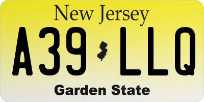 NJ license plate A39LLQ