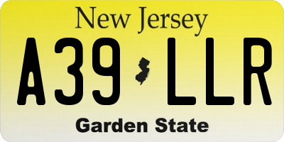 NJ license plate A39LLR