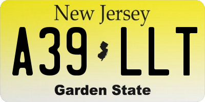 NJ license plate A39LLT