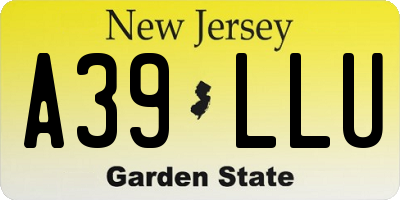 NJ license plate A39LLU