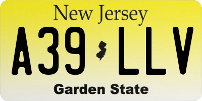 NJ license plate A39LLV