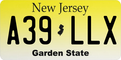 NJ license plate A39LLX
