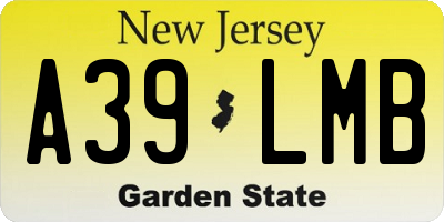 NJ license plate A39LMB